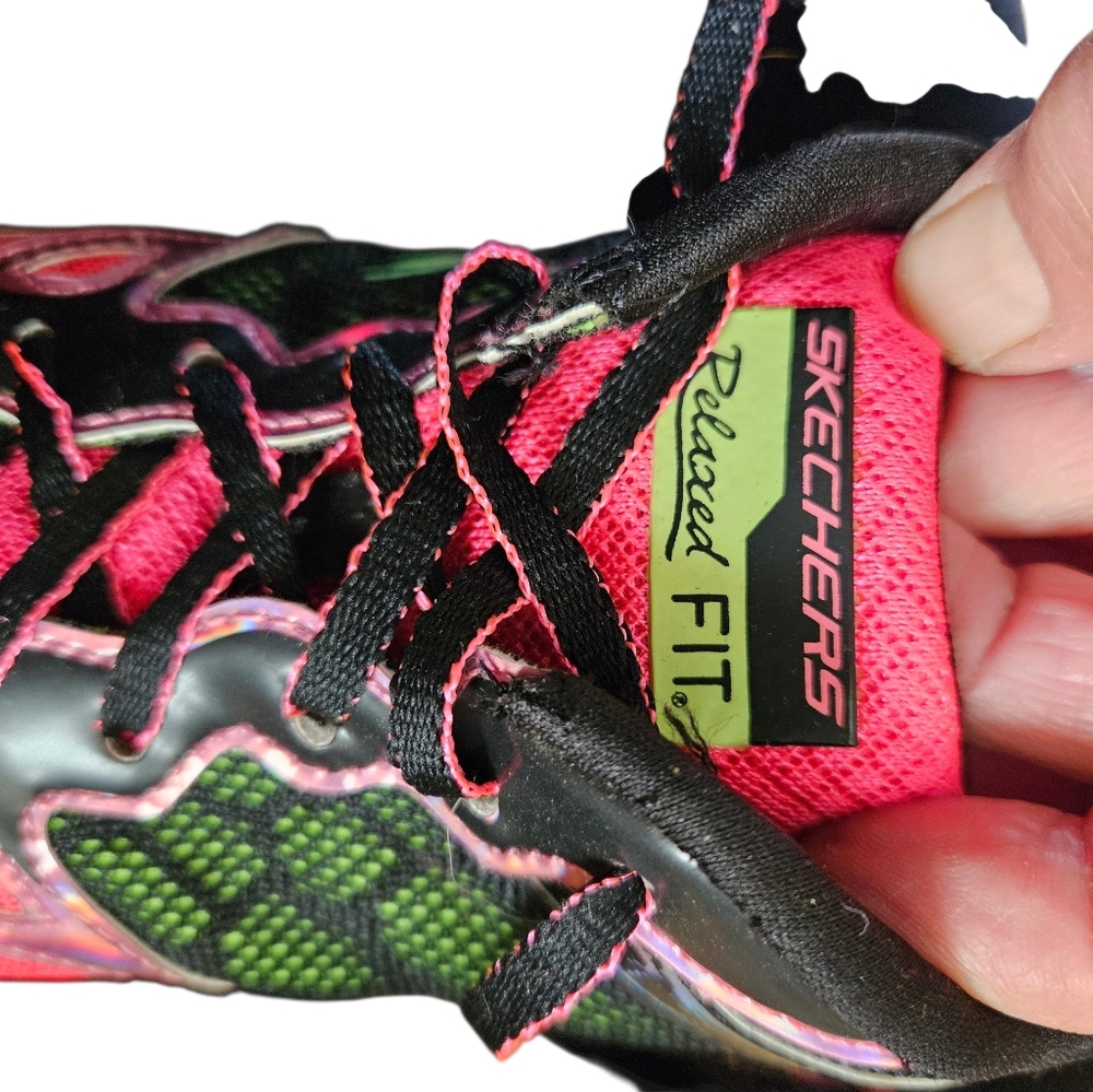 Skechers Relaxed Fit Memory Foam Air Cooled Running Shoes Womens 10 Pink Black - Picture 8 of 8